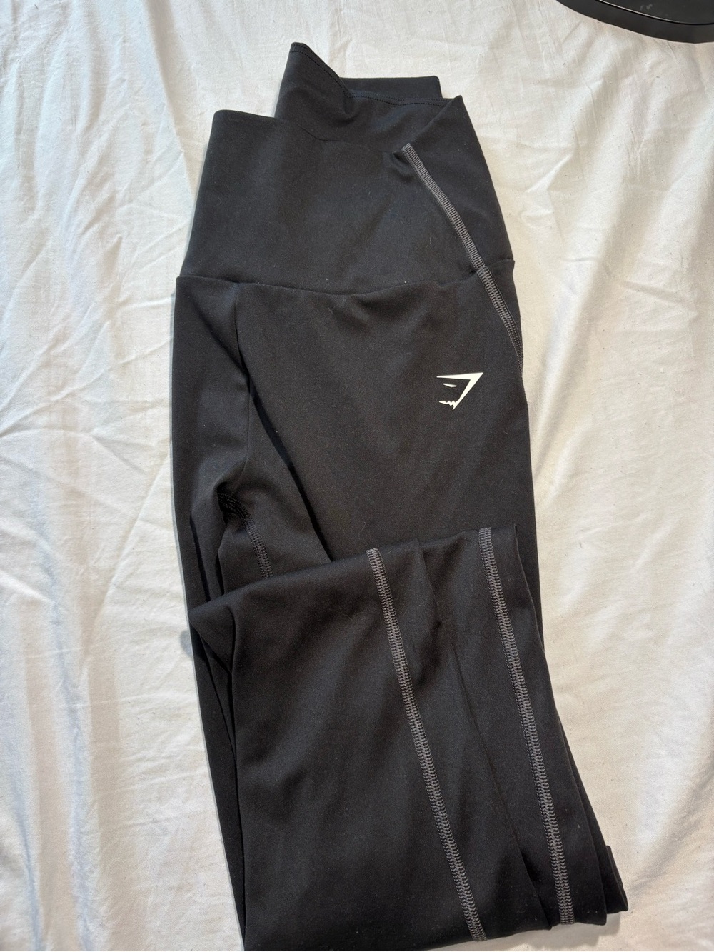 Gymshark Black Performance Leggings with Contrast Stitching